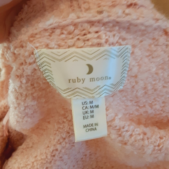 Ruby Moon Textured Pink 32% Wool Open Front Cardigan - Picture 6 of 7